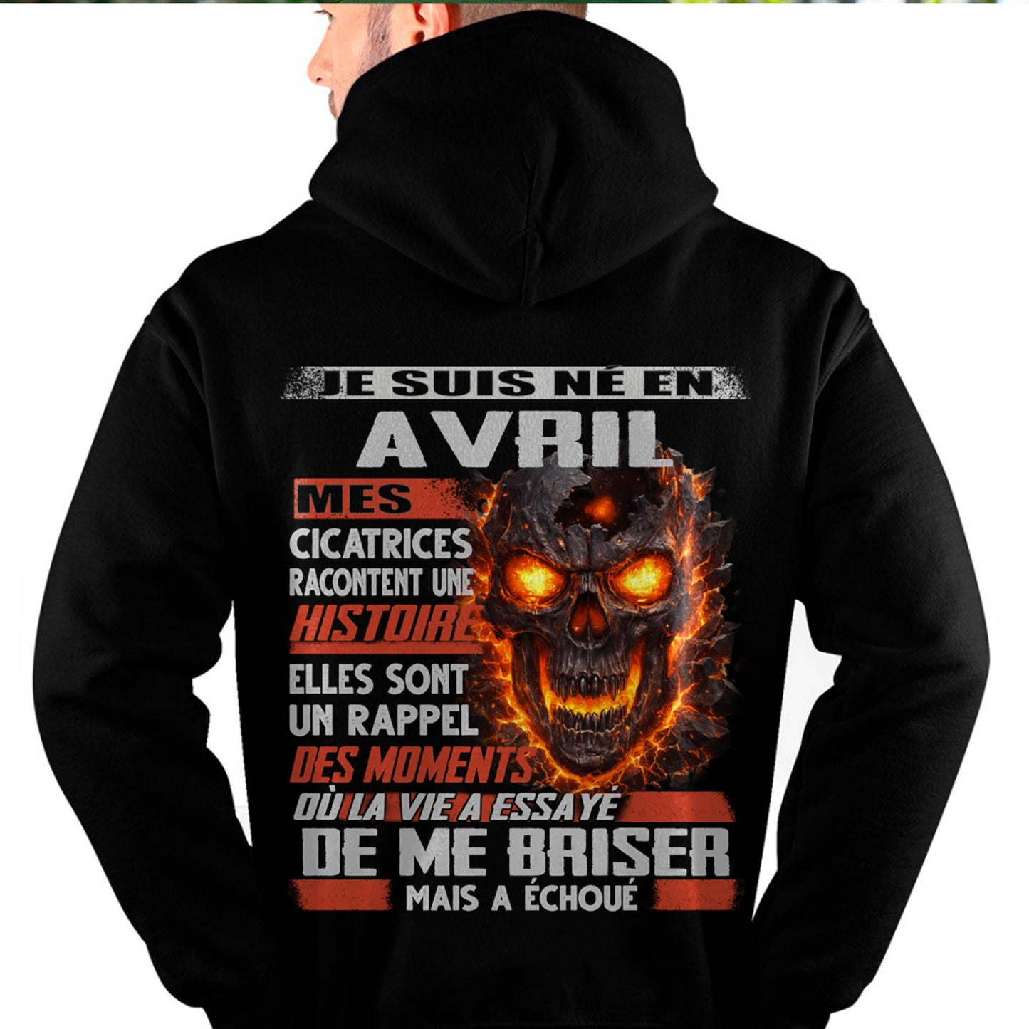 Je Suis Né en Avril – Mes Cicatrices Racontent Une Histoire | T-Shirt Homme Fort - male fr04 / CCDI04 (SKU26T-01175-04)
