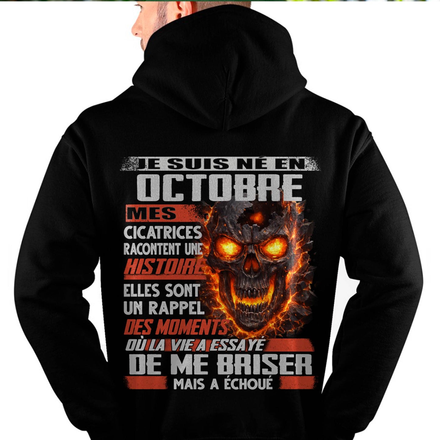 Je Suis Né en Octobre – Mes Cicatrices Racontent Une Histoire | T-Shirt Homme Fort - male fr10 / CCDI10 (SKU26T-01175-10)
