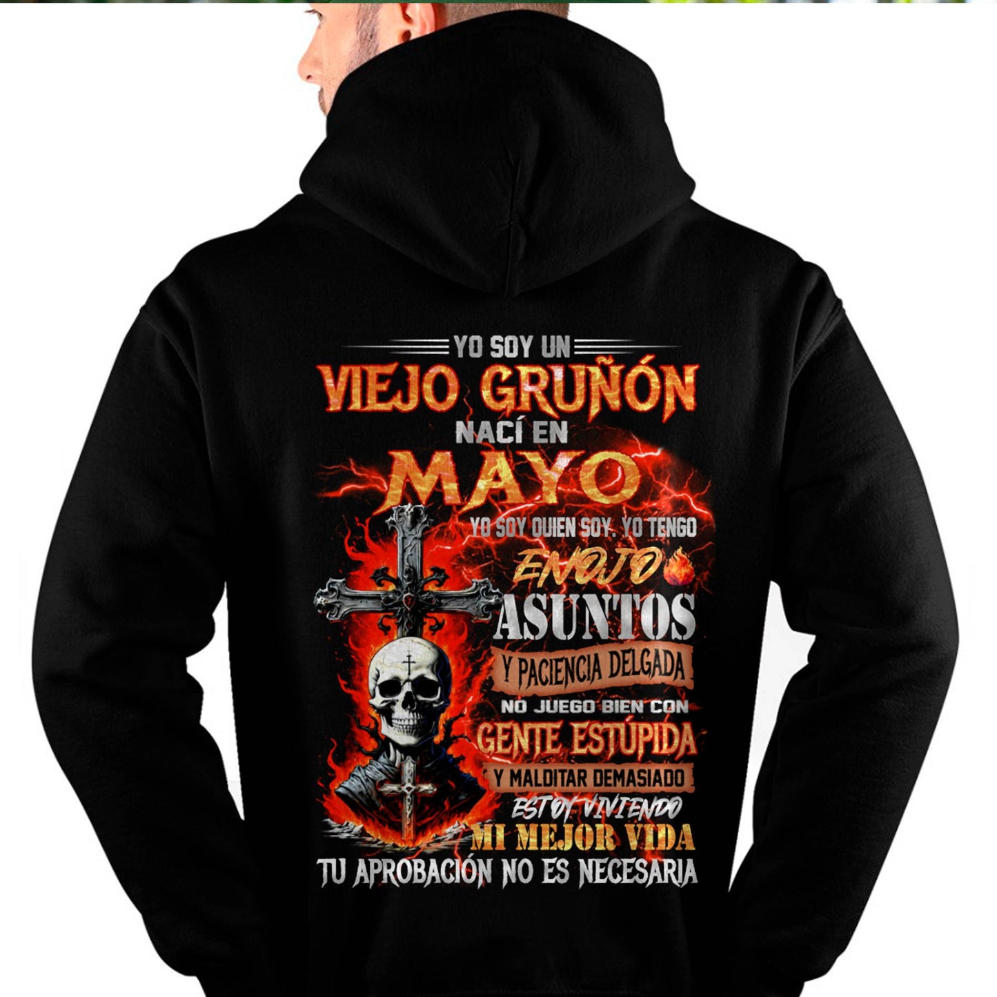 Mayo - Viejo Gruñón - Camiseta Divertida de Calavera con Problemas de Ira - Regalo Perfecto Para Ti - male ES05 / CCDI05 (SKU26T-01203-05)