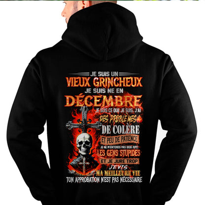 Je Suis Un Vieux Grincheux Né en Décembre – T-Shirt Homme Fort Caractère - male fr12 / CCDI12 (SKU26T-01141-12)