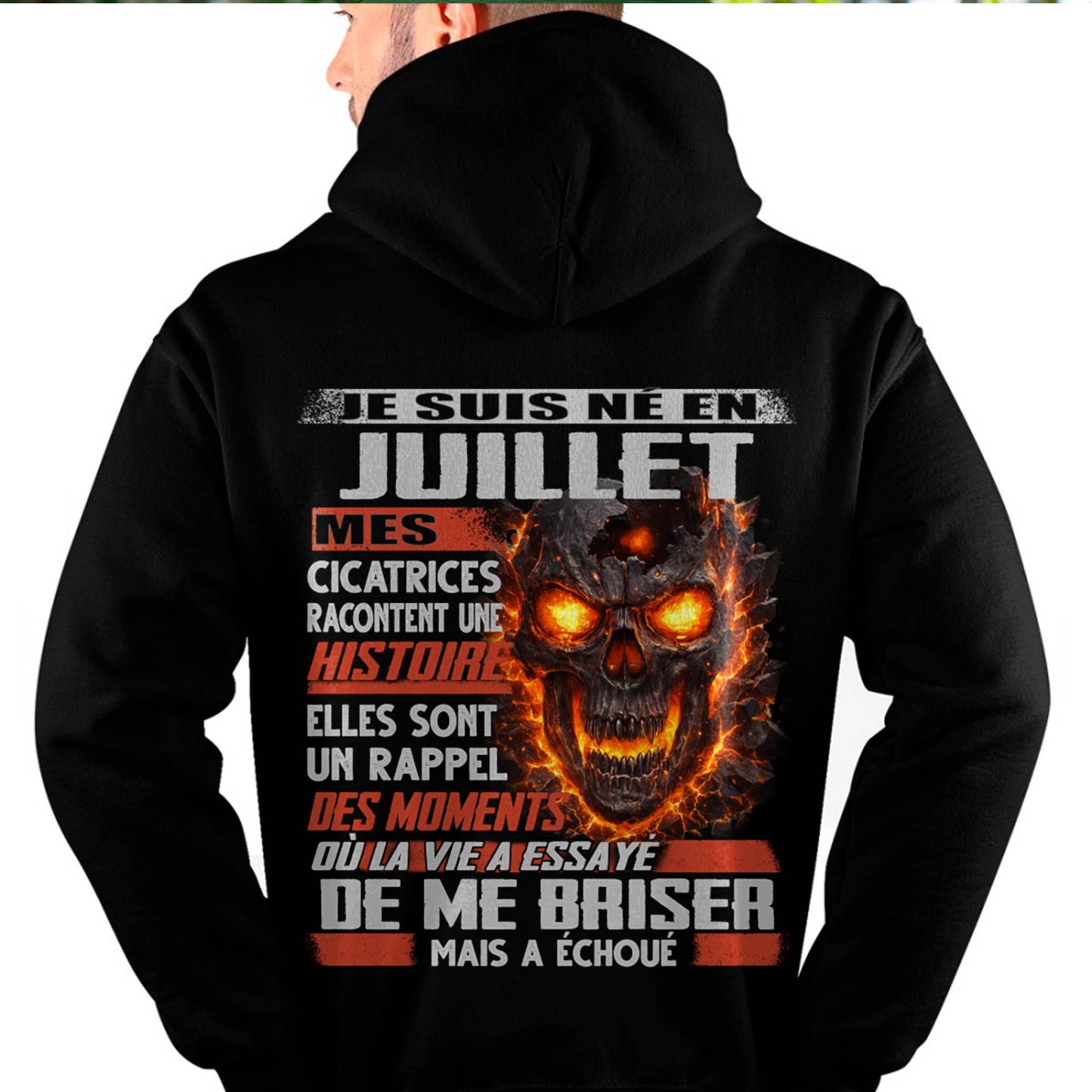 Je Suis Né en Juillet – Mes Cicatrices Racontent Une Histoire | T-Shirt Homme Fort - male fr07 / CCDI07 (SKU26T-01175-07)
