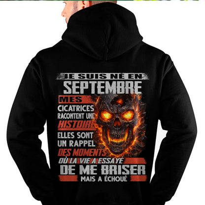 Je Suis Né en Septembre – Mes Cicatrices Racontent Une Histoire | T-Shirt Homme Fort - male fr09 / CCDI09 (SKU26T-01175-09)