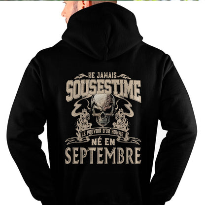 Ne Jamais Sous-estimer le Pouvoir d’un Homme Né en Septembre – T-Shirt Homme Crâne Rebelle - male fr09 / CCDI09 (SKU26T-01159-09)