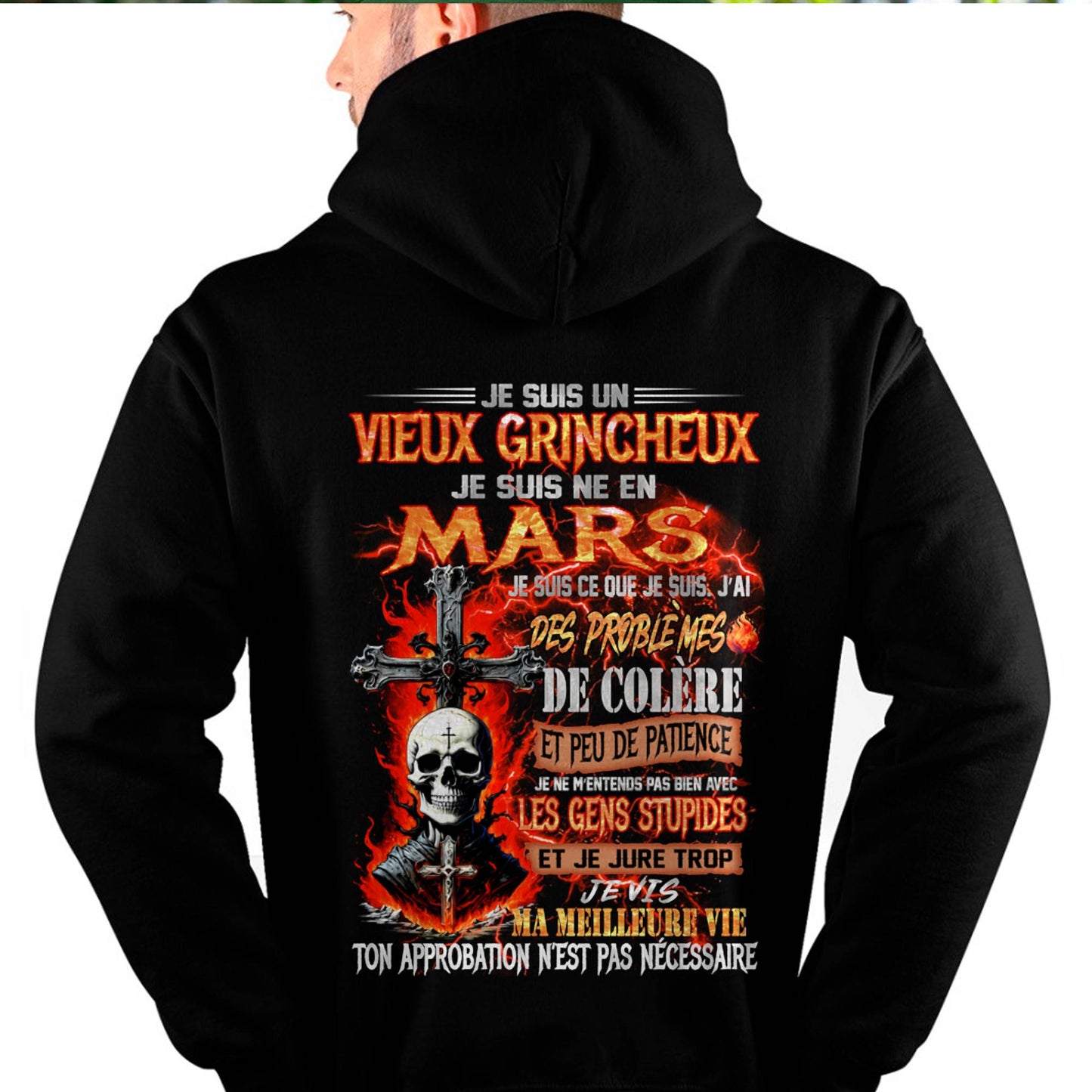 Je Suis Un Vieux Grincheux Né en Mars – T-Shirt Homme Fort Caractère - male fr03 / CCDI03 (SKU26T-01141-03)