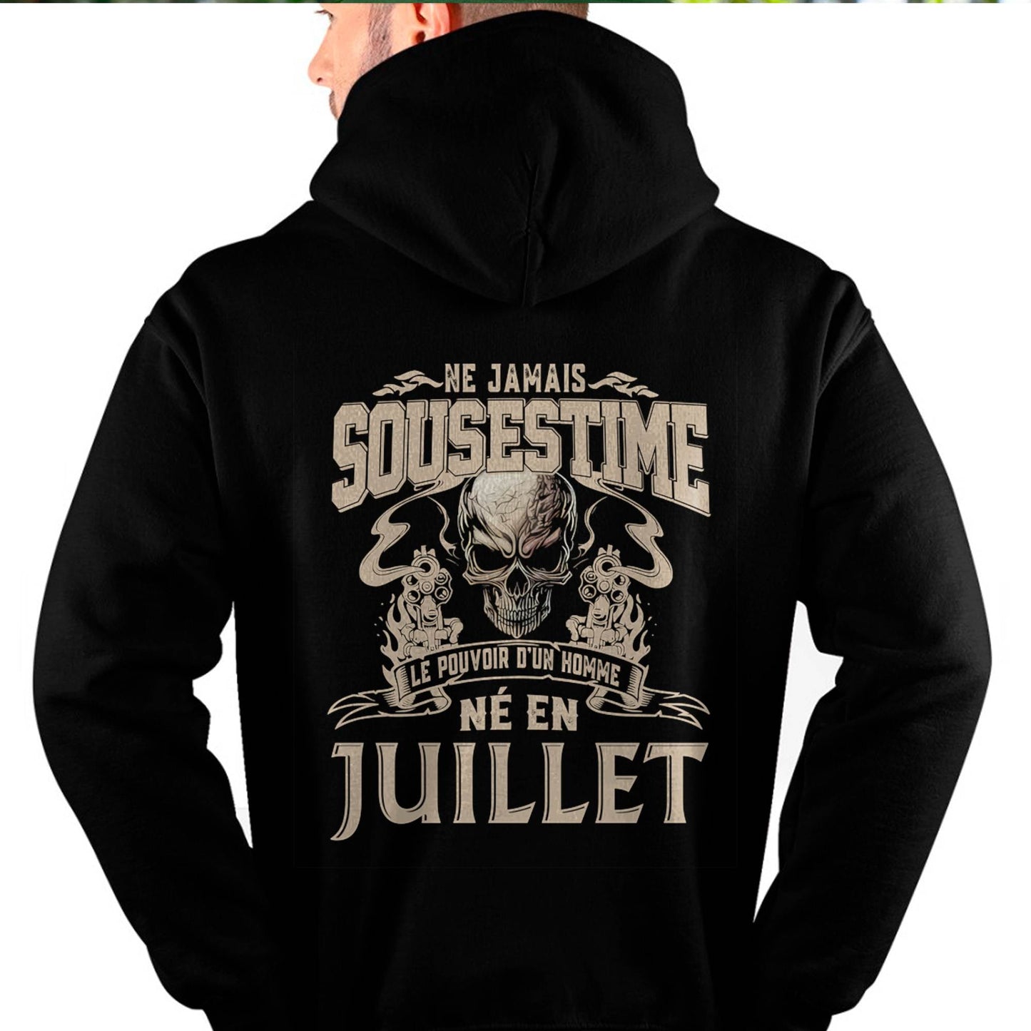 Ne Jamais Sous-estimer le Pouvoir d’un Homme Né en Juillet – T-Shirt Homme Crâne Rebelle - male fr07 / CCDI07 (SKU26T-01159-07)