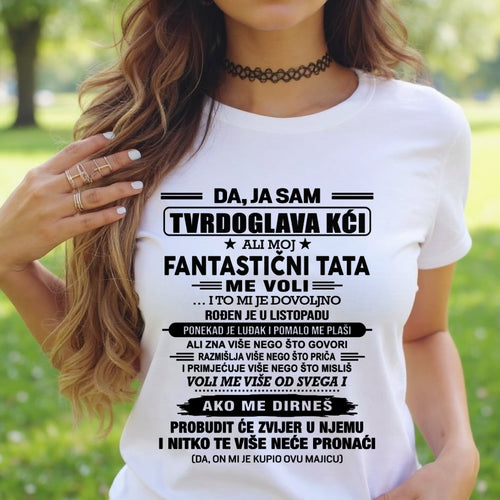HR10 - DA, JA SAM TVRDOGLAVA KĆI T-Shirt – Rođendanski Poklon Od TATE Rođenog U Listopadu - ccdi10 (SKU2605-336-10)