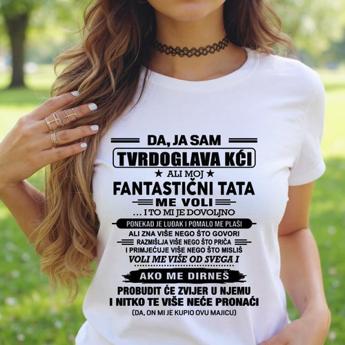 HR00 - DA, JA SAM TVRDOGLAVA KĆI T-Shirt – Rođendanski Poklon Od TATE Rođenog - ccdi00 (SKU2605-336-00)