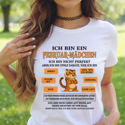 DEU02 - "ICH BIN EIN FEBRUAR-MÄDCHEN" – Geburtstagsgeschenk für Februar-Mädchen – FMA ccdi02 (SKU2605-369-02)