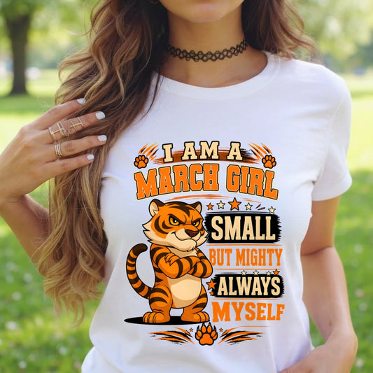 I AM A MARCH GIRL SMALL BUT MIGHTY ALWAYS MYSELF - Birthday Gift For March Girls - FMA ccdi03 (SKU2607-106-03)
