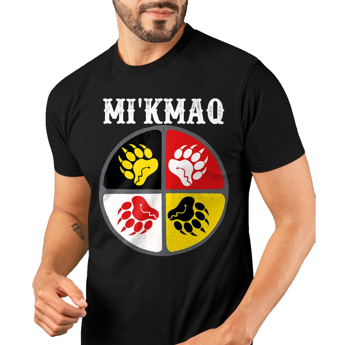 Native American T-Shirts, Vintage Native American Unisex T-Shirt/Hoodie/Sweatshirt HLT00 - Micmac Mi'kmaq Nation Native American Medicine Wheel T-Shirt