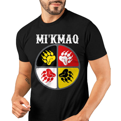 Native American T-Shirts, Vintage Native American Unisex T-Shirt/Hoodie/Sweatshirt HLT00 - Micmac Mi'kmaq Nation Native American Medicine Wheel T-Shirt