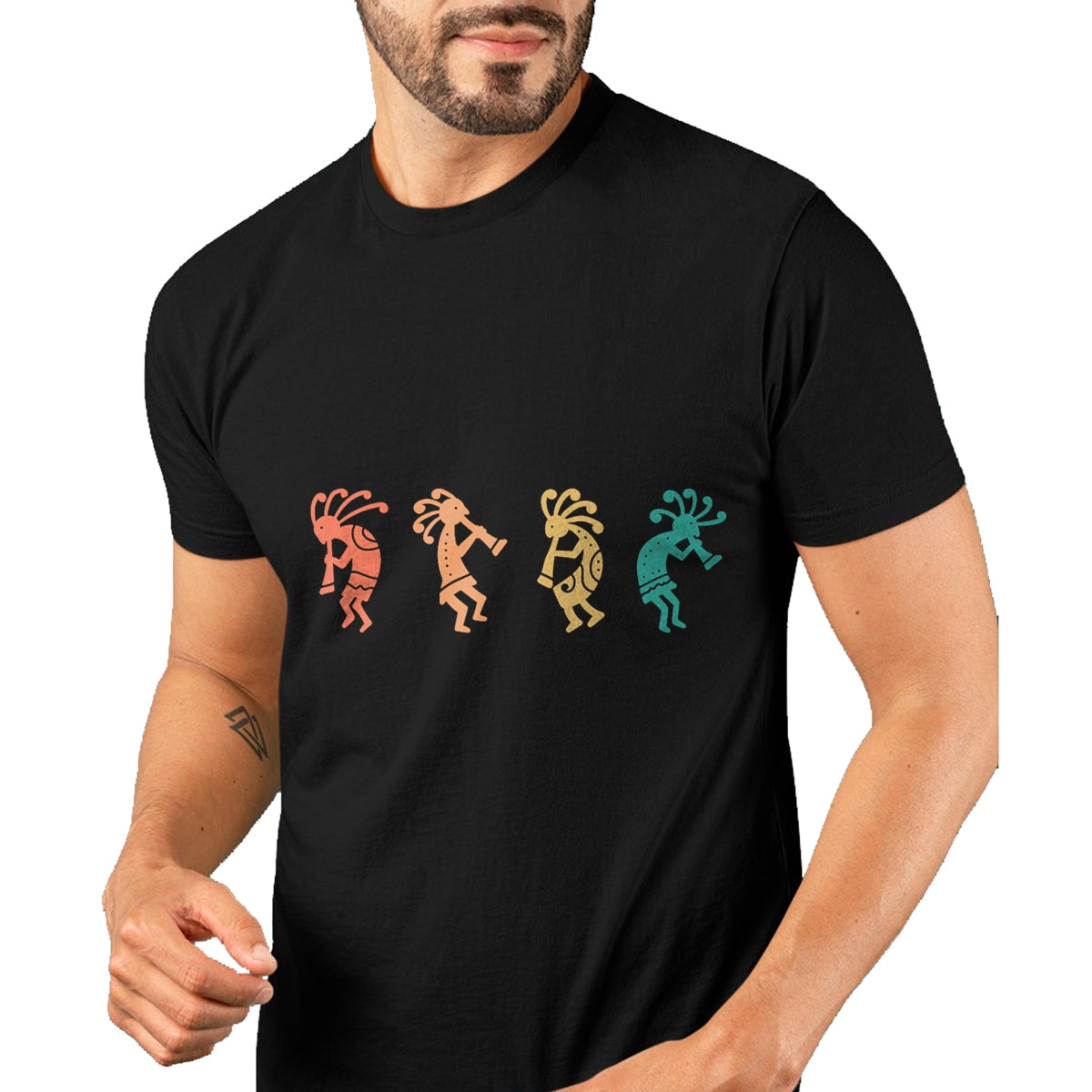 Native American T-Shirts, Vintage Native American Unisex T-Shirt/Hoodie/Sweatshirt HLT00 - American Flag - Dancing Kokopelli Southwestern USA Native American Symbol T-Shirt