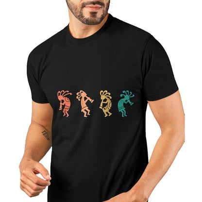 Native American T-Shirts, Vintage Native American Unisex T-Shirt/Hoodie/Sweatshirt HLT00 - American Flag - Dancing Kokopelli Southwestern USA Native American Symbol T-Shirt