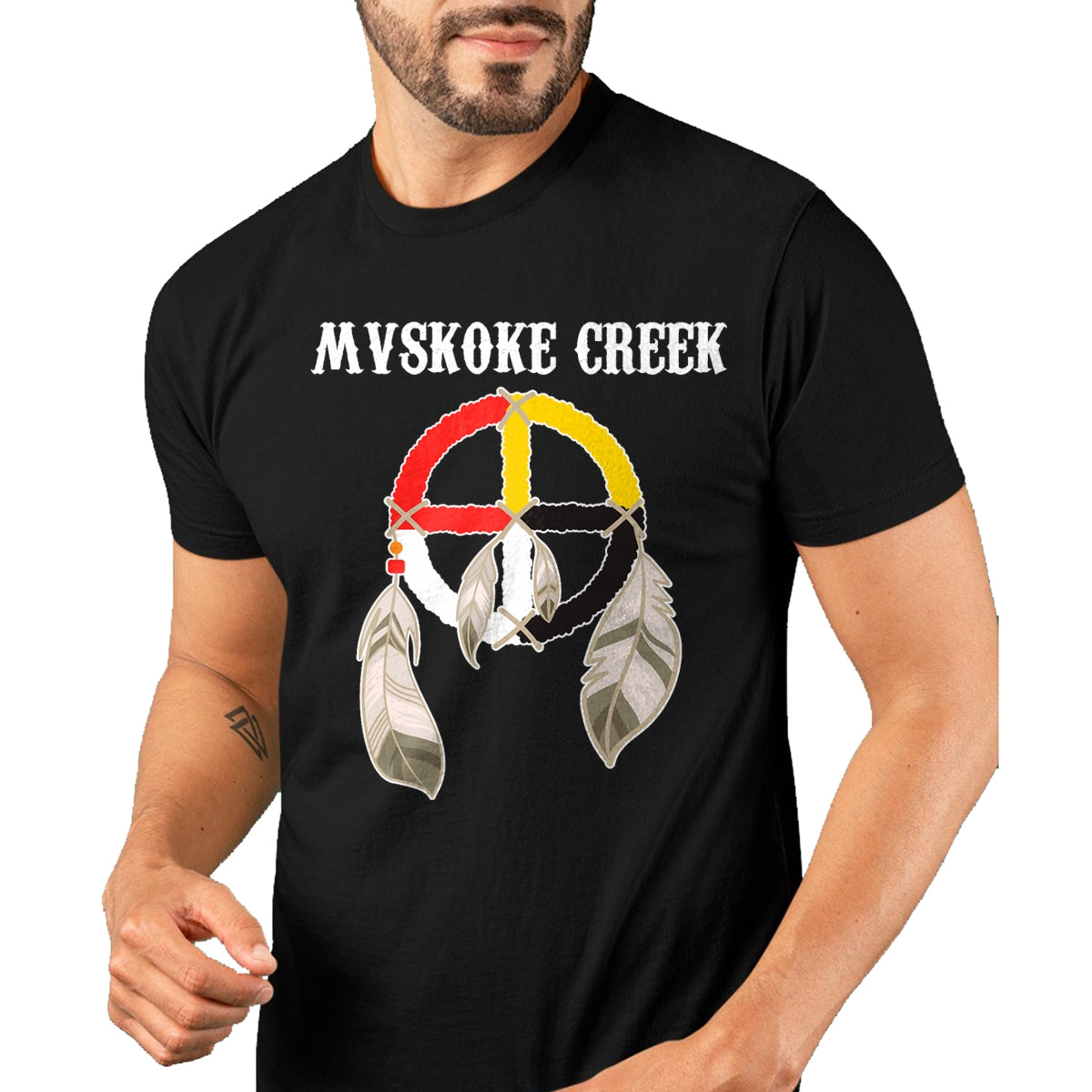 Native American T-Shirts, Vintage Native American Unisex T-Shirt/Hoodie/Sweatshirt HLT00 - Mvskoke Creek Muskogee Native American Medicine Wheel T-Shirt