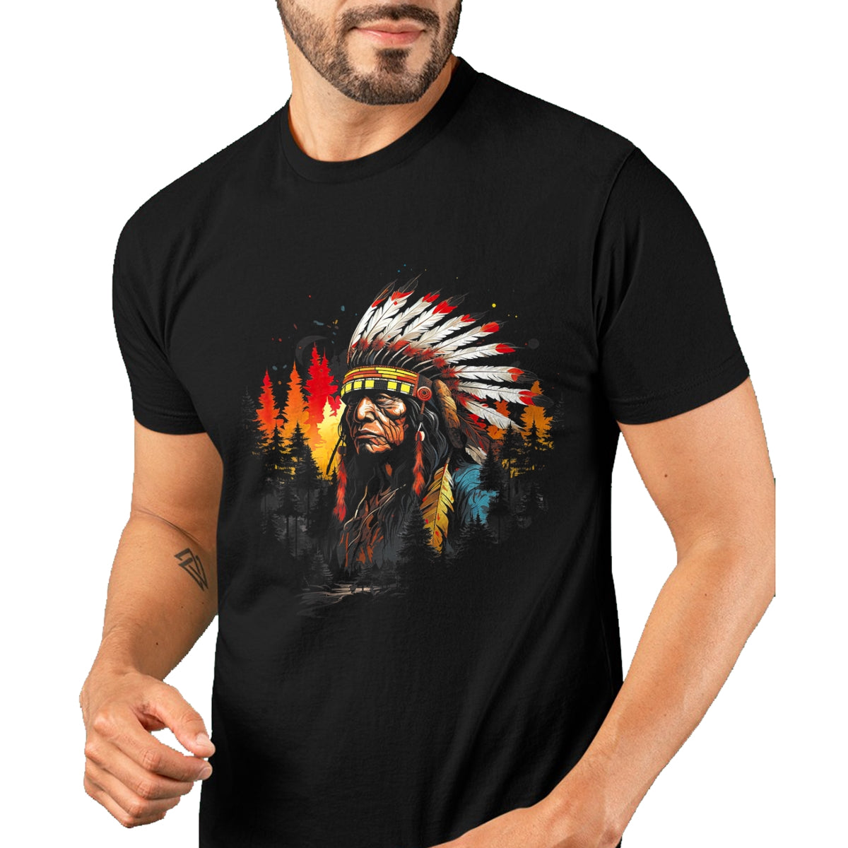 Native American T-Shirts, Vintage Native American Unisex T-Shirt/Hoodie/Sweatshirt HLT00 - Native American Chief Tribes Culture Sacred Sioux T-Shirt (2)