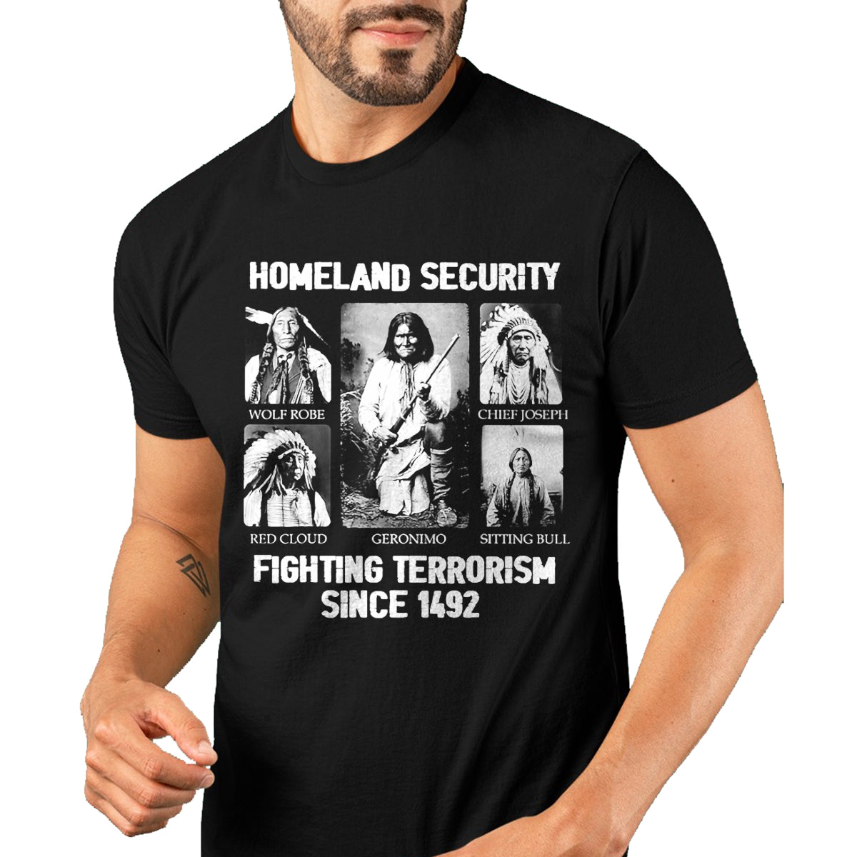 Native American T-Shirts, Vintage Native American Unisex T-Shirt/Hoodie/Sweatshirt HLT00 - Homeland security Fighting Terrorism Since 1492 T-Shirt