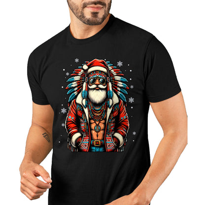Native American T-Shirts, Vintage Native American Unisex T-Shirt/Hoodie/Sweatshirt HLT00 - Native American Santa Claus Christmas Santa Xmas T-Shirt (1)