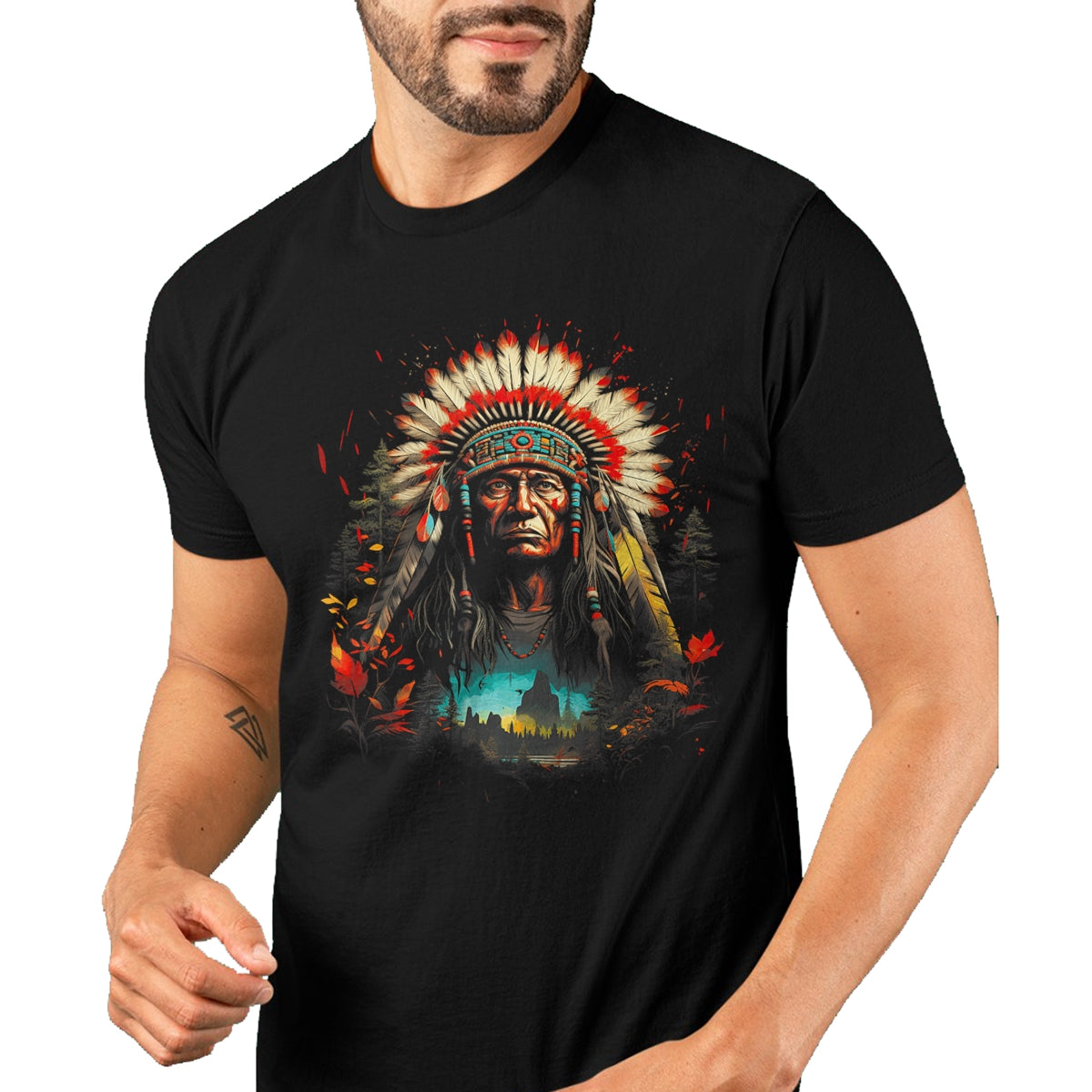 Native American T-Shirts, Vintage Native American Unisex T-Shirt/Hoodie/Sweatshirt HLT00 - Native American Chief Tribes Culture Sacred Sioux T-Shirt (1)
