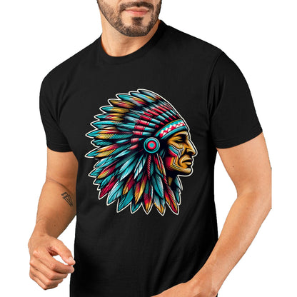 Native American T-Shirts, Vintage Native American Unisex T-Shirt/Hoodie/Sweatshirt HLT00 - Native American Indian Headdress Chief Feathers Indigenous T-Shirt (1)