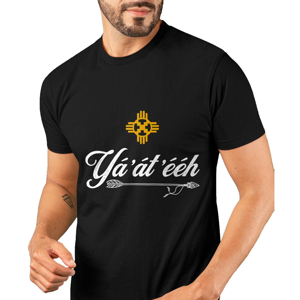 Native American T-Shirts, Vintage Native American Unisex T-Shirt/Hoodie/Sweatshirt HLT00 - Navajo Yá'át'ééh Native American Tribal Greeting Sun & Arrow T-Shirt