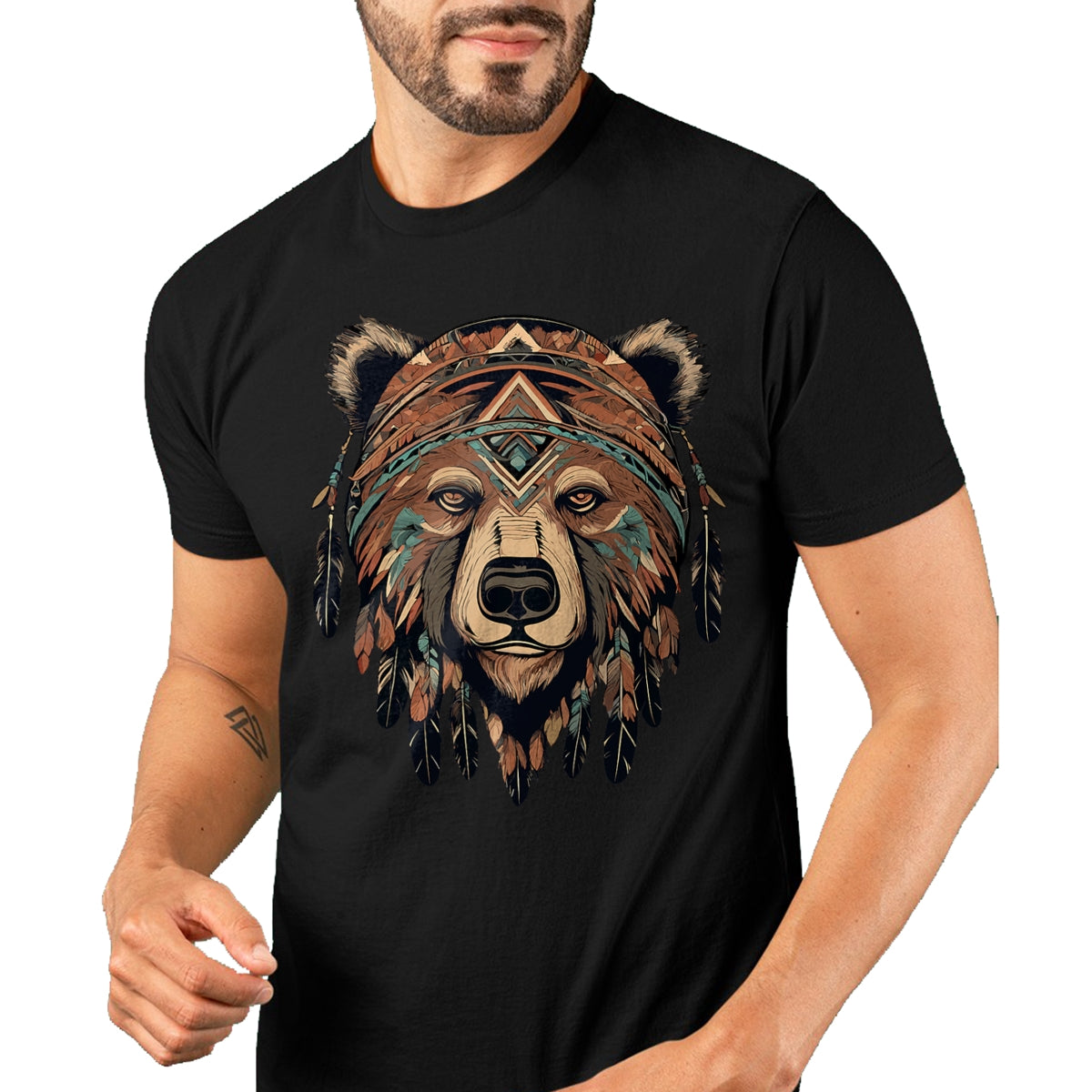 Native American T-Shirts, Vintage Native American Unisex T-Shirt/Hoodie/Sweatshirt HLT00 - Native American Bear Artwork T-Shirt