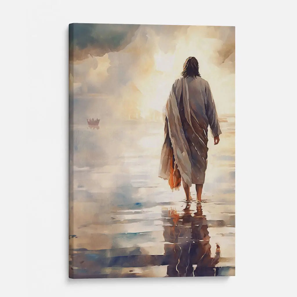 Jesus Walking on Water Wall Art Canvas Print