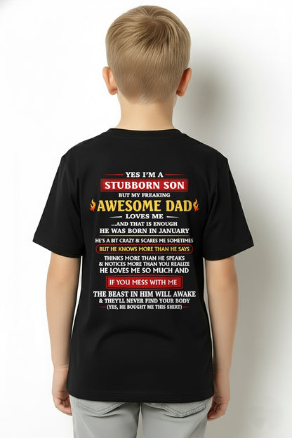 January - Yes I’m A Stubborn Son T-Shirt – Birthday Gift From January Dad / Man - ccdi01 (SKU2603-240-01)