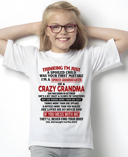 ccdi10 - Spoiled Granddaughter Of A Crazy Grandma - Birthday Gift From October Grandma (SKU2605-377-10)