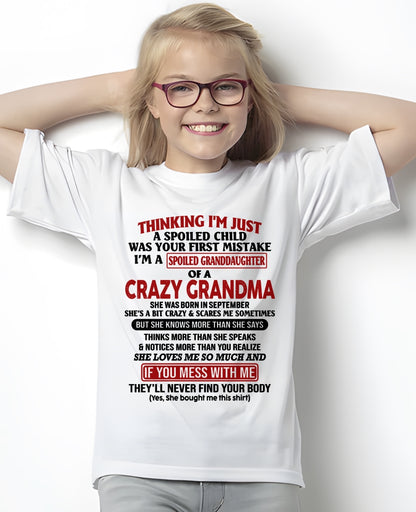 ccdi09 - Spoiled Granddaughter Of A Crazy Grandma - Birthday Gift From September Grandma (SKU2605-377-09)