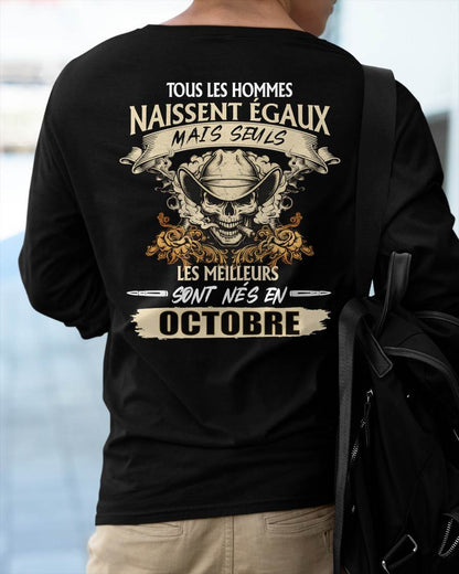 Tous les Hommes Naissent Égaux – Les Meilleurs Sont Nés en Octobre - T-Shirt Homme Caractère Fort - male fr10 / CCDI10 (SKU26T-01172-10)