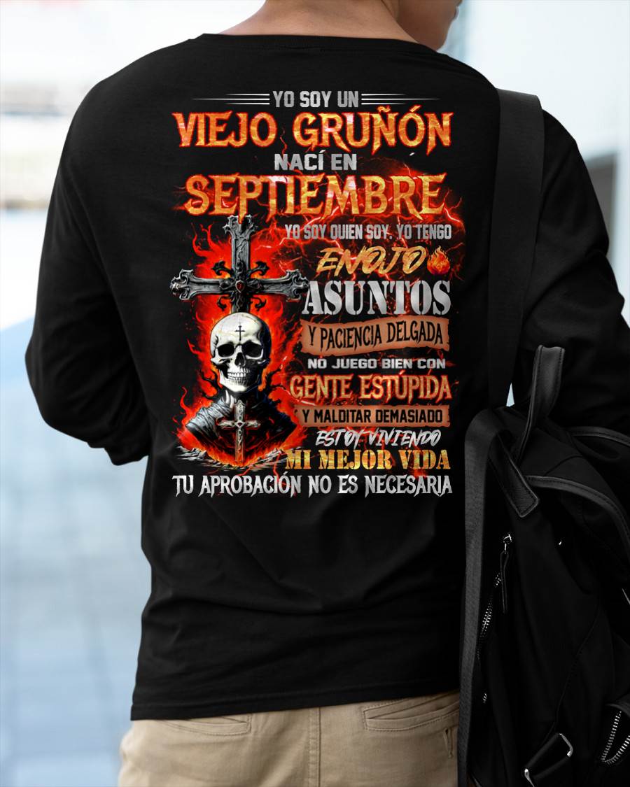 Septiembre - Viejo Gruñón - Camiseta Divertida de Calavera con Problemas de Ira - Regalo Perfecto Para Ti - male ES09 / CCDI09 (SKU26T-01203-09)