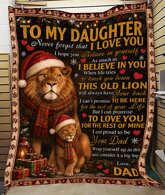 Merry Christmas Blanket Gift for Your Daughter From Dad - Noel (SKU2607-247)