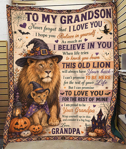 Halloween Blanket Gift for Your Grandson - From Grandpa (SKU2607-243)