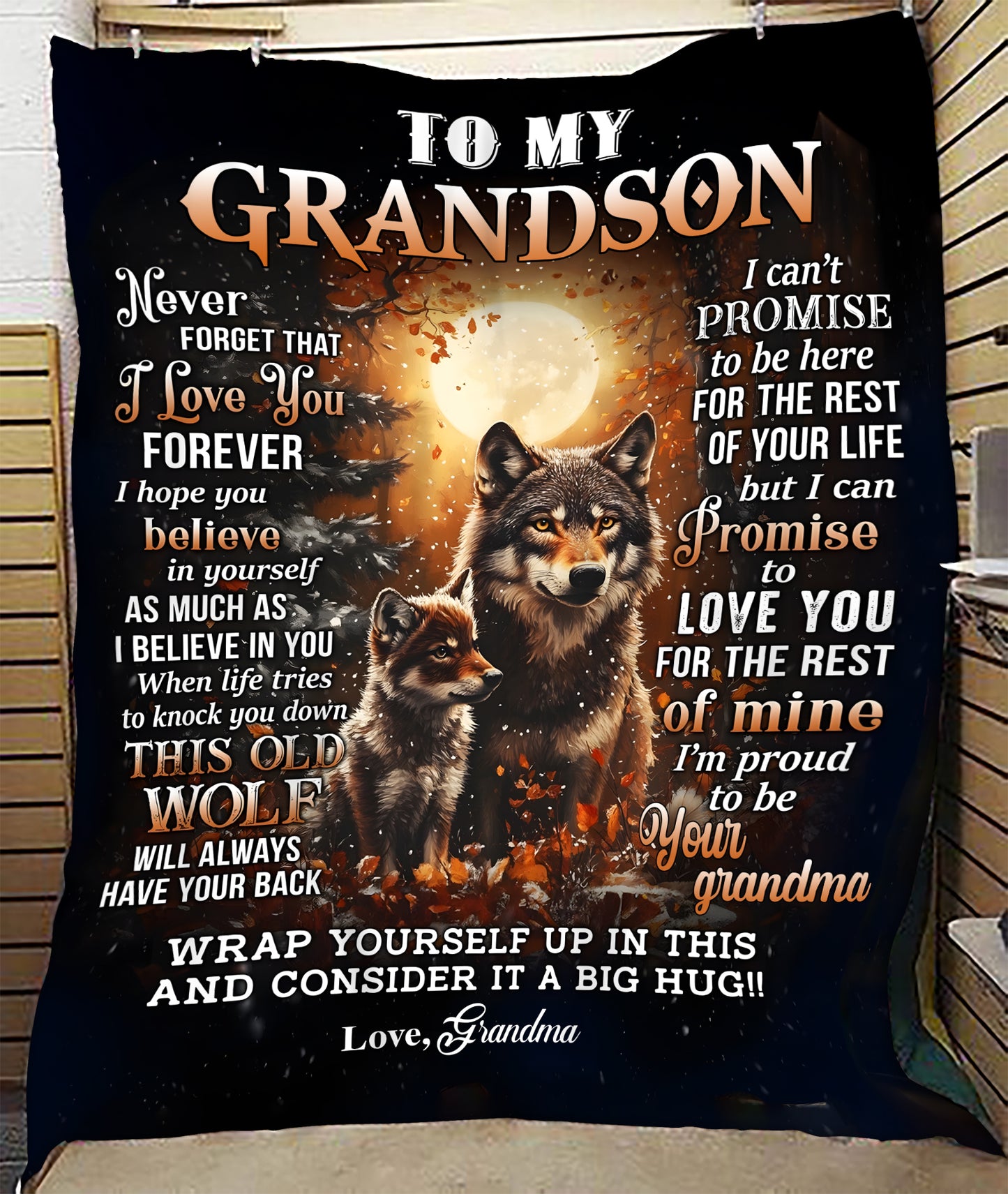 BLANKET FOR GRANDSON FROM GRANDMA (SKU2602-100)