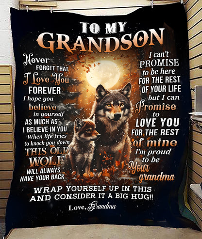BLANKET FOR GRANDSON FROM GRANDMA (SKU2602-100)