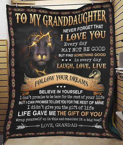 Special Gift For Your Granddaughter Blanket - From Grandad (SKU2603-346)