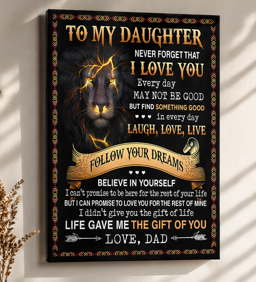CANVAS FOR DAUGHTER - BEST GIFT FROM DAD - NTTD00 (SKU2604-114)