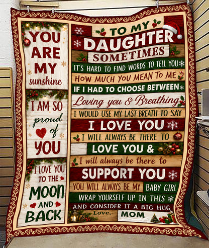 Merry Christmas Blanket Gift for Your Daughter From Mom- Noel (SKU2607-246)