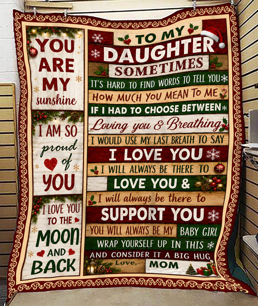 Merry Christmas Blanket Gift for Your Daughter From Mom- Noel (SKU2607-246)