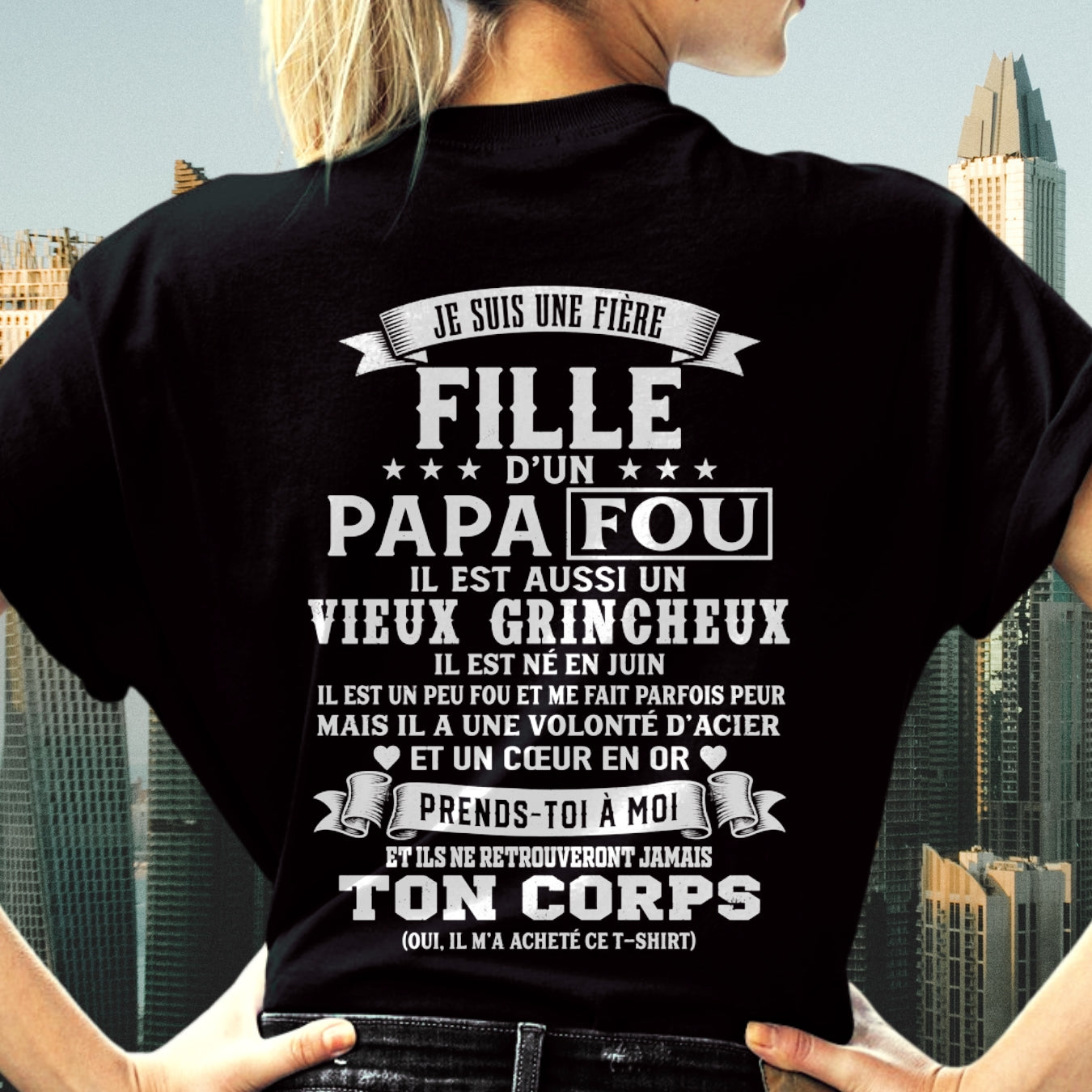 FR06 - JE SUIS UNE FIÈRE FILLE D’UN PAPA FOU – Cadeau D’Anniversaire D’un Papa Né En Juin - ccdi06 (SKU2605-388-06)