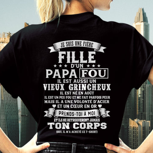FR08 - JE SUIS UNE FIÈRE FILLE D’UN PAPA FOU – Cadeau D’Anniversaire D’un Papa Né En Août - ccdi08 (SKU2605-388-08)