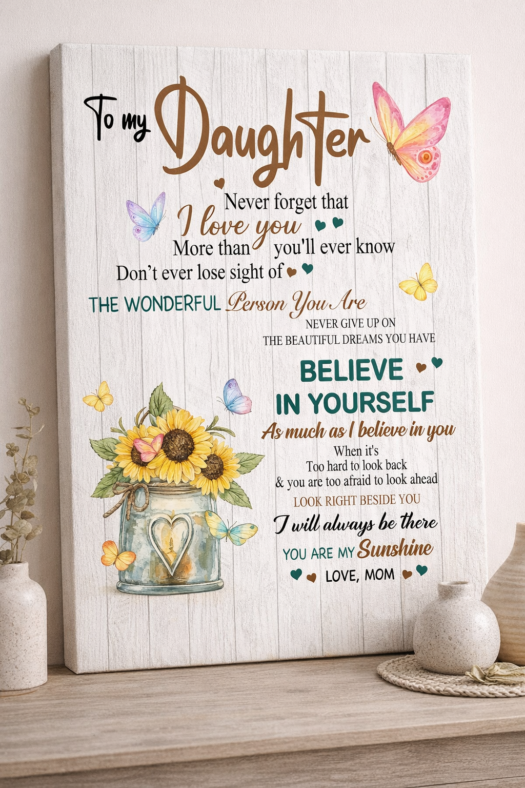 TO MY DAUGHTER - CANVAS FOR DAUGHTER - BEST GIFT FROM MOM - NTTD00 (SKU2603-314)