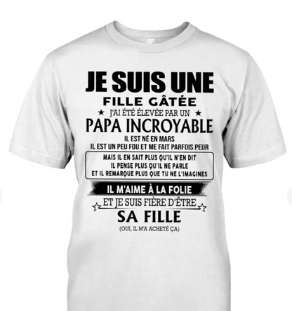 Cadeau d’anniversaire de papa pour sa fille  |   T-shirt - ccdi03 / fr03 (SKU26T-0197)