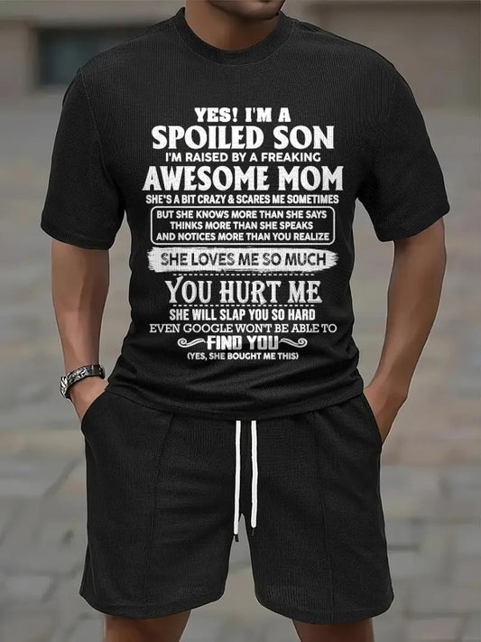 ccdi00 - YES! I'M A SPOILED SON I'M RAISED BY A FREAKING AWESOME MOM - Birthday Gift From Mom / Woman A09-739