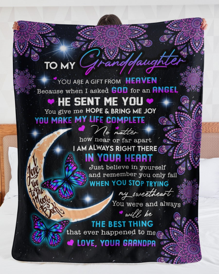 Special Gift For Your Granddaughter Blanket - From Grandpa (SKUB10-12)