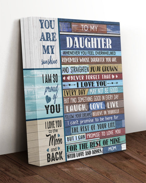 To My Daughter From Mom Canvas