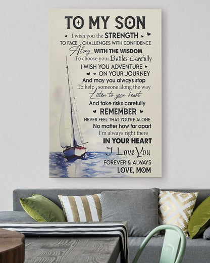 To My Son From Mom Canvas