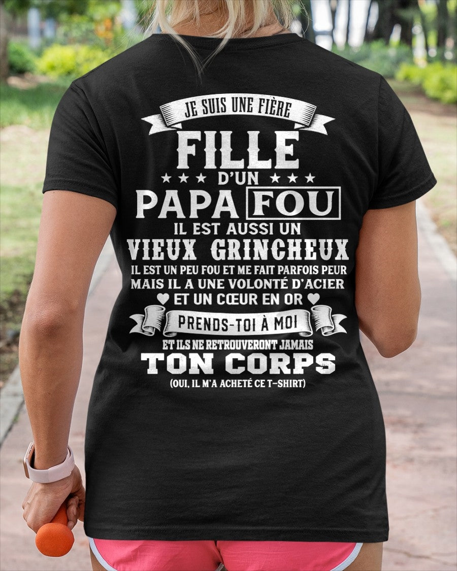 FR00 - JE SUIS UNE FIÈRE FILLE D’UN PAPA FOU – Cadeau D’Anniversaire D’un Papa - ccdi00 (SKU2605-388-00)