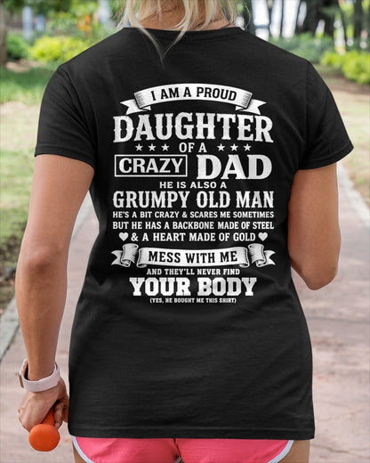 ccdi00 - I AM A PROUD DAUGHTER OF A CRAZY DAD - Birthday Gift From Dad / Man - (SKU2605-283-00)