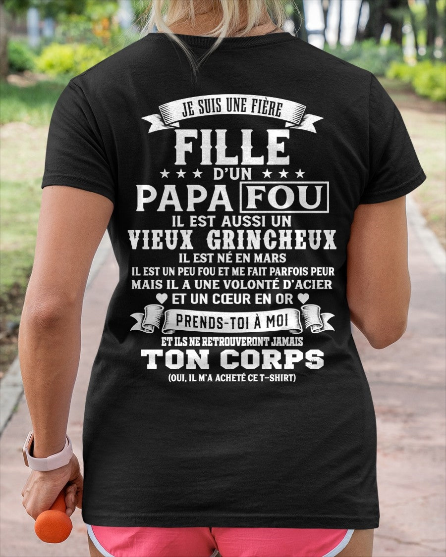 FR03 - JE SUIS UNE FIÈRE FILLE D’UN PAPA FOU – Cadeau D’Anniversaire D’un Papa Né En Mars - ccdi03 (SKU2605-388-03)